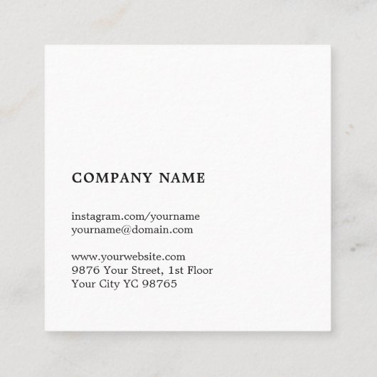 ミニマエレガントリスト木製内装デザイン スクエア名刺 (裏面)