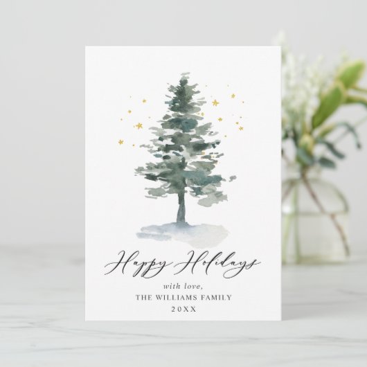 ミニマエレガントリスト松の木クリスマス3写真 シーズンカード (スタンド正面)