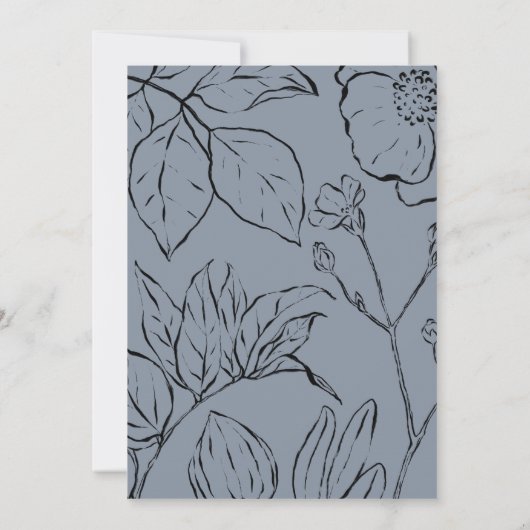 ミニマエレガントリスト植物学結婚の 招待状 (裏面)