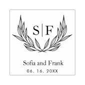 ミニマエレガントリスト植物学結婚モノグラム ラバースタンプ (インプリント)