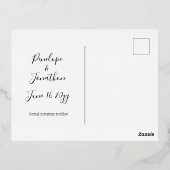 ミニマエレガントリスト植物性実在緑銀 箔招待状ポストカード (裏面)