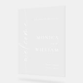 ミニマエレガントリスト歓迎結婚の アクリルサイン (傾斜)