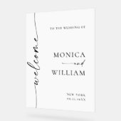 ミニマエレガントリスト歓迎結婚の アクリルサイン (傾斜)