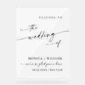 ミニマエレガントリスト歓迎結婚の アクリルサイン (正面)