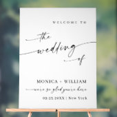 ミニマエレガントリスト歓迎結婚の アクリルサイン (ニュートラル)