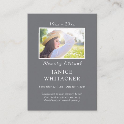 ミニマエレガントリスト正統祈りの言葉カード プレイスカード (正面)