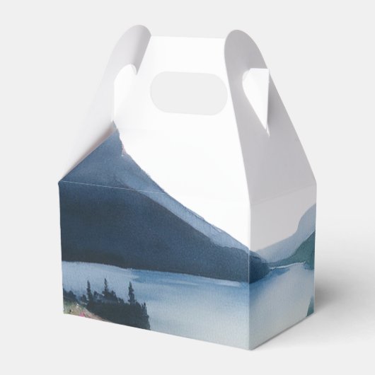 ミニマエレガントリスト水の色の山結婚の数 フェイバーボックス (裏面サイド)