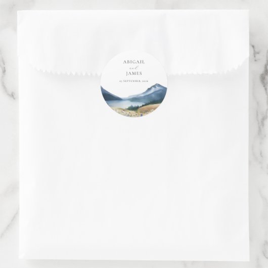 ミニマエレガントリスト水の色の山結婚の数 ラウンドシール (バッグ)