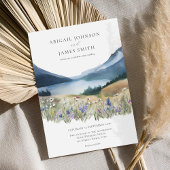 ミニマエレガントリスト水の色の山結婚の数 招待状