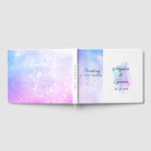 ミニマエレガントリスト水の色の青い紫結婚色 ゲストブック (全面)