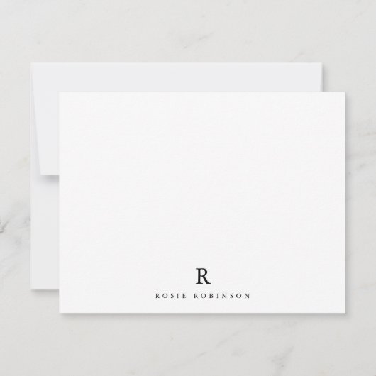 ミニマエレガントリスト洗練されたクラシックモノグラム ノートカード (裏面)