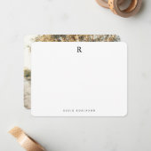 ミニマエレガントリスト洗練されたモノグラム写真 ノートカード (正面/裏面インサイチュ)
