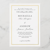 ミニマエレガントリスト洗練結婚式招待状 箔招待状 (正面)