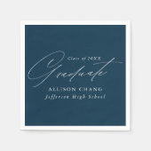 ミニマエレガントリスト海軍の卒業 スタンダードカクテルナプキン (正面)