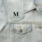 ミニマエレガントリスト淡い色のグリーン:イニシャルモノグラムの 名札 (インサイチュ)