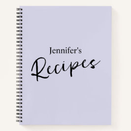 ミニマエレガントリスト淡い色のパープルレシピ ノートブック