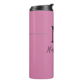 ミニマエレガントリスト深いピンクモノグラム名 タンブラー (回転左)