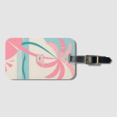 ミニマエレガントリスト熱帯ピンクティール（緑がかった色）モノグラム ラゲッジタグ (正面横)