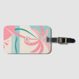 ミニマエレガントリスト熱帯ピンクティール（緑がかった色）モノグラム ラゲッジタグ