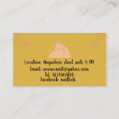 ミニマエレガントリスト爪、 ネイル技術ロゴ美しい 名刺 (裏面)