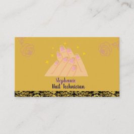 ミニマエレガントリスト爪、 ネイル技術ロゴ美しい 名刺