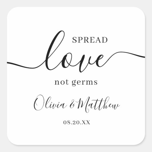 ミニマエレガントリスト白スプレッド愛結婚ズ スクエアシール (正面)