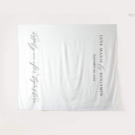 ミニマエレガントリスト白ファインアート結婚ズ タペストリー (正面(横))