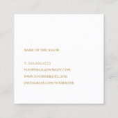 ミニマエレガントリスト白フェイク金ゴールドヘアピン スクエア名刺 (裏面)