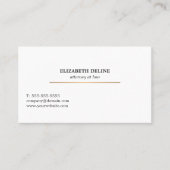 ミニマエレガントリスト白フェイク金ゴールド線弁護士 名刺 (正面)