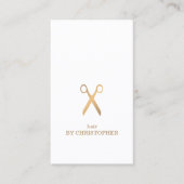 ミニマエレガントリスト白フェイク金ゴールド美容師 名刺 (正面)