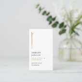 ミニマエレガントリスト白フェイク金ゴールド 名刺 (スタンド正面)