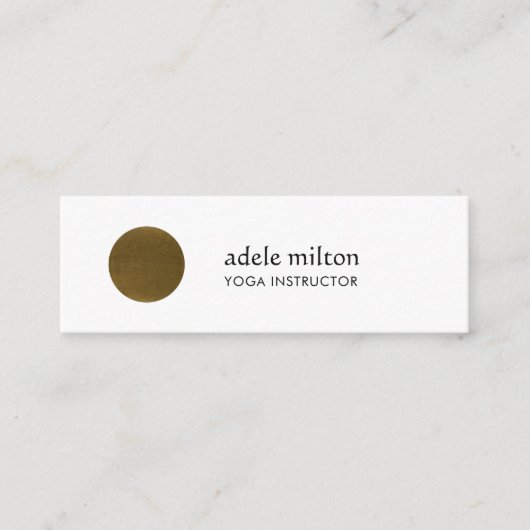 ミニマエレガントリスト白フェイク銅サークルヨガ スキニー名刺 (正面)
