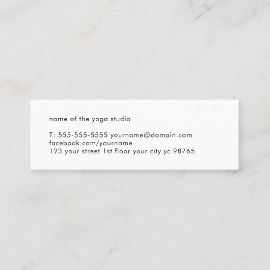 ミニマエレガントリスト白フェイク銅サークルヨガ スキニー名刺 (裏面)