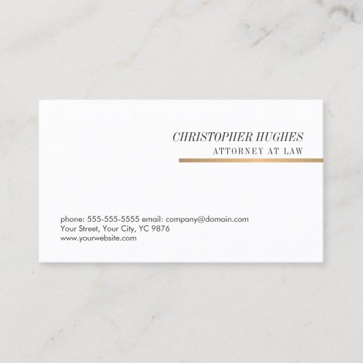 ミニマエレガントリスト白フェイク銅線弁護士 名刺 (正面)