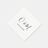 ミニマエレガントリスト白モノグラクラシックム結婚 スタンダードカクテルナプキン (角)