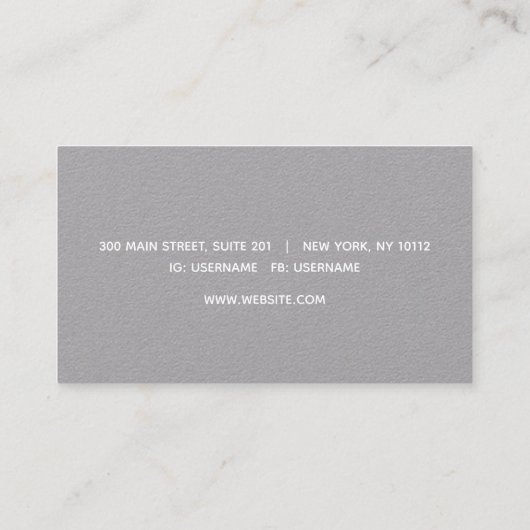 ミニマエレガントリスト白書画グレークラフト 名刺 (裏面)