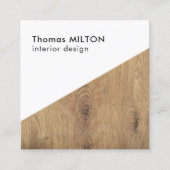 ミニマエレガントリスト白木製内装デザイン スクエア名刺 (正面)