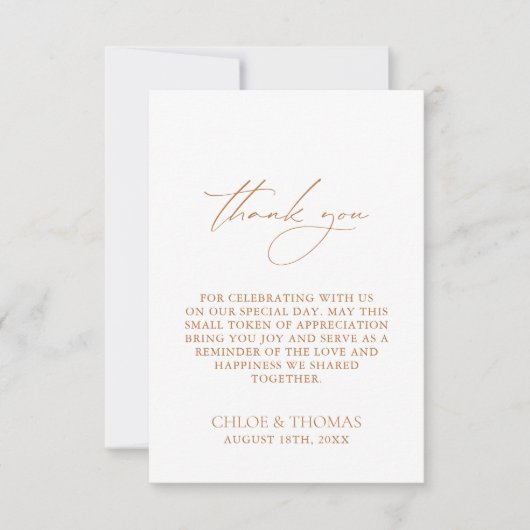 ミニマエレガントリスト白結婚サンキューカード サンキューカード (正面)