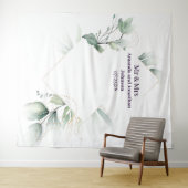 ミニマエレガントリスト白結婚緑の背景 タペストリー (インサイチュ(横))