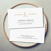 ミニマエレガントリスト白金ゴールドはさみ美容師 名刺