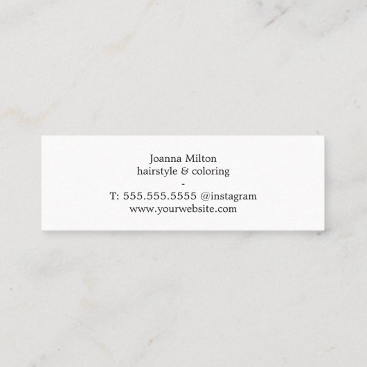 ミニマエレガントリスト白銀はさみ髪 スキニー名刺 (裏面)