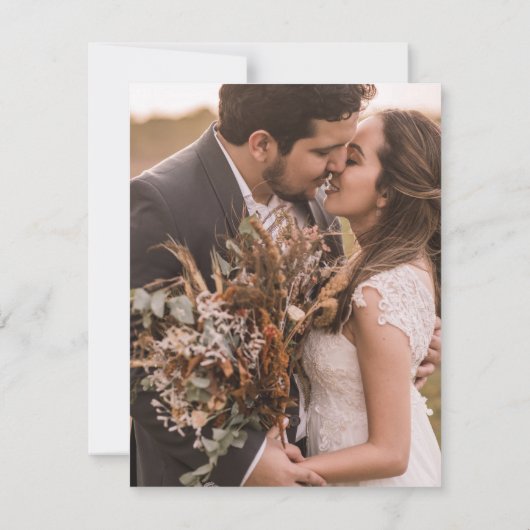 ミニマエレガントリスト白黒ダウンサ結婚イズ 招待状 (裏面)