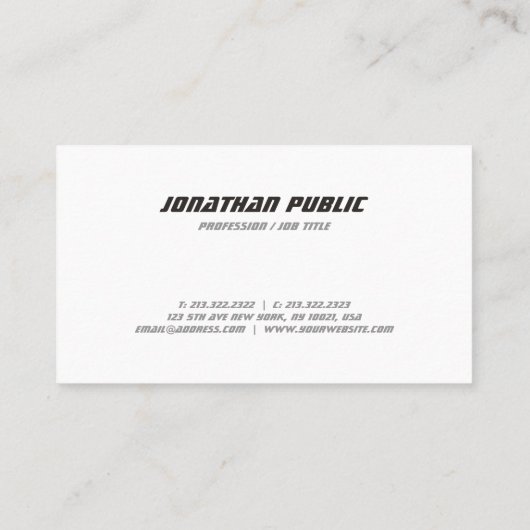 ミニマエレガントリスト白黒テンプレートBW モダン 名刺 (裏面)