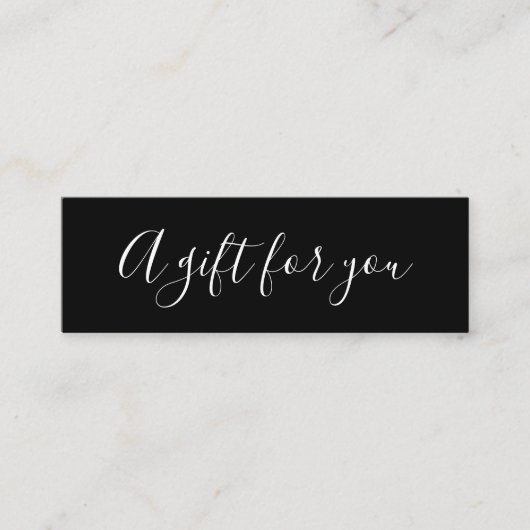 ミニマエレガントリスト白黒ディスカウントカード スキニー名刺 (正面)