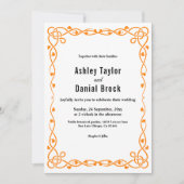 ミニマエレガントリスト白黒フローラズ結婚 招待状 (正面)