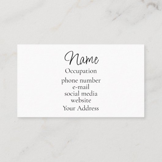 ミニマエレガントリスト白黒フローラ 名刺 (裏面)