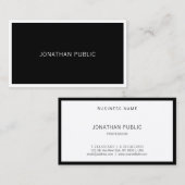 ミニマエレガントリスト白黒プモダンランカッコいい 名刺 (正面/裏面)