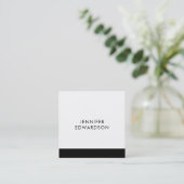 ミニマエレガントリスト白黒プロフェッショナル スクエア名刺 (スタンド正面)