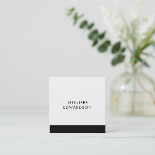 ミニマエレガントリスト白黒プロフェッショナル スクエア名刺 (スタンド正面)