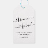 ミニマエレガントリスト白黒ミント結婚ズ ギフトタグ (裏面)